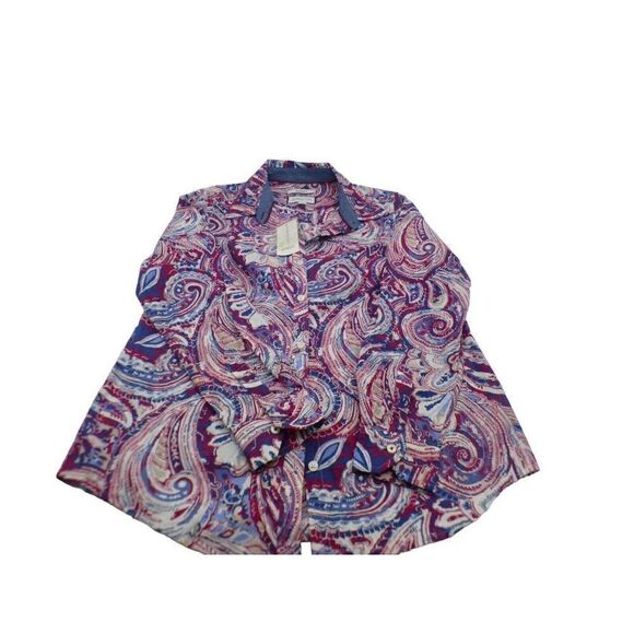 Charter Club Women’s Tabbed Sleeves Petites Cotton Shirt, 2P, Cloud Combo - Picture 6 of 10